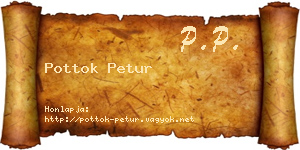 Pottok Petur névjegykártya